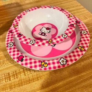 Hello kitty bowl & plate